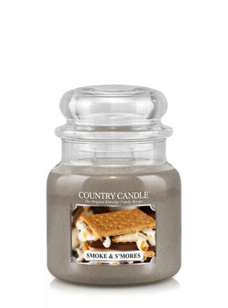 Country Candle -Smoke & S'mores - średnia świeca zapachowa (453g) 2 knoty