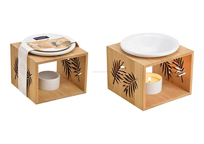 Bambusowy kominek do wosków i olejków G.Wurm - liście