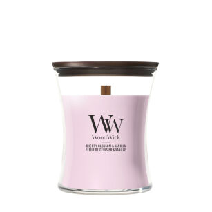 WoodWick Cherry Blossom & Vanilla średnia świeca zapachowa 275g