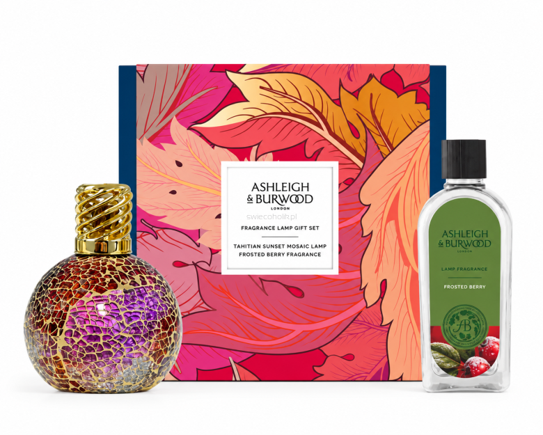 Ashleigh & Burwood Tahitian Sunset & Frosted Berry - zestaw prezentowy z małą lampą katalityczną