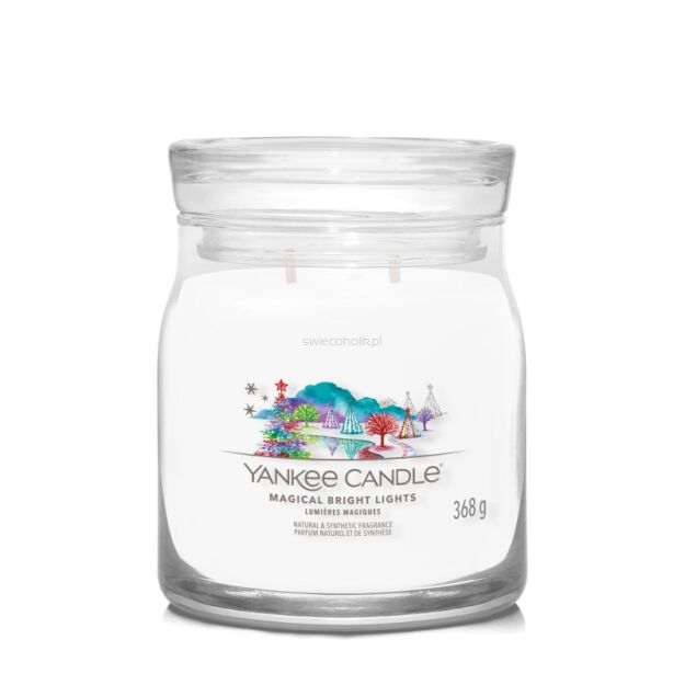 Magical Bright Lights - Yankee Candle Signature - średnia świeca zapachowa z dwoma knotami