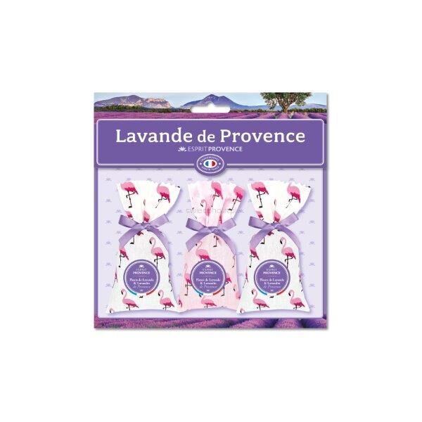 Zestaw zapachowy lawenda z Prowansji 3 x woreczek flamingi | Esprit Provence