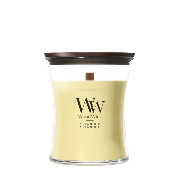 WoodWick Yuzu & Vetiver średnia świeca zapachowa 275 g