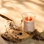 Patchouli Creme - Woodwick - średnia świeca zapachowa z drewnianym knotem  - 6