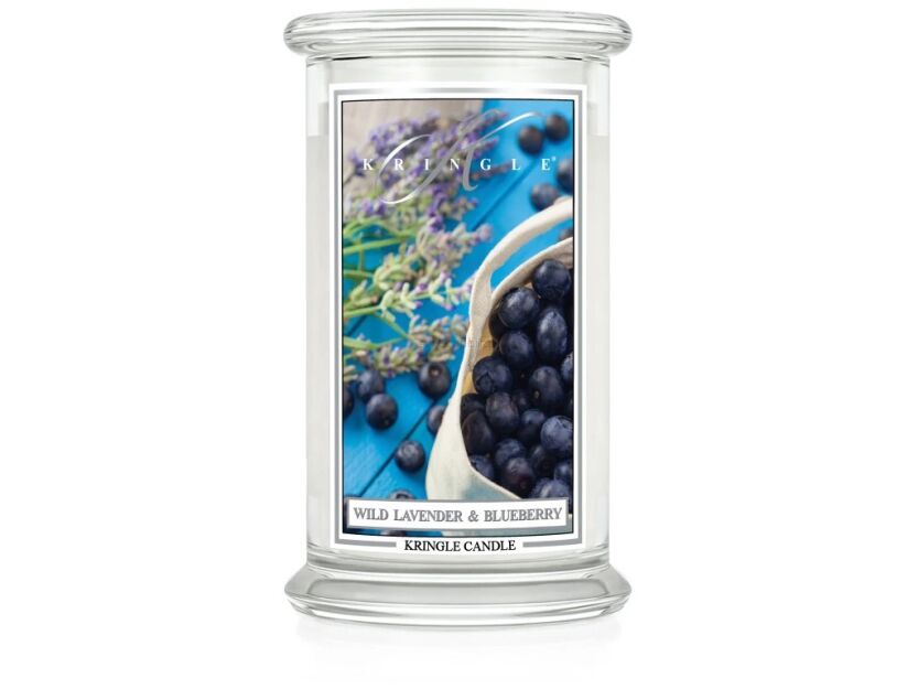Kringle Candle Wild Lavender & Blueberry - duża świeca zapachowa 624 g 2 knoty