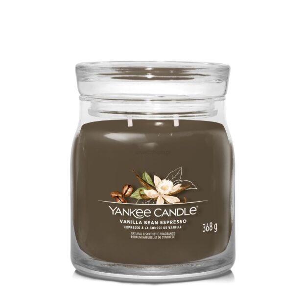 Vanilla Bean Espresso - Yankee Candle Signature - średnia świeca z dwoma knotami