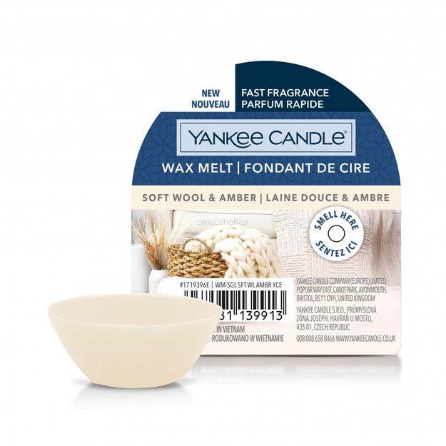 Soft Wool & Amber - Yankee Candle - wosk zapachowy - nowość 2022