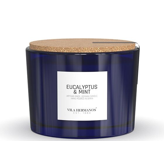 Eucalyptus & Mint - Vila Hermanos - świeca zapachowa 350g - seria Apothecary Cobalt Blue
