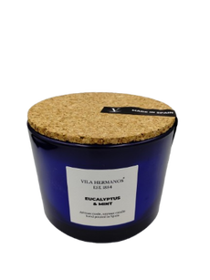Eucalyptus & Mint - Vila Hermanos - świeca zapachowa 350g - seria Apothecary Cobalt Blue
