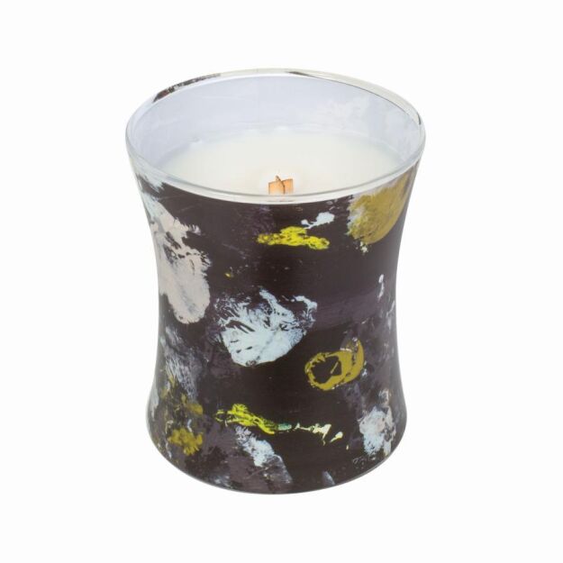 Ebony Woods -  Woodwick Artisan - średnia świeca zapachowa z drewnianym knotem