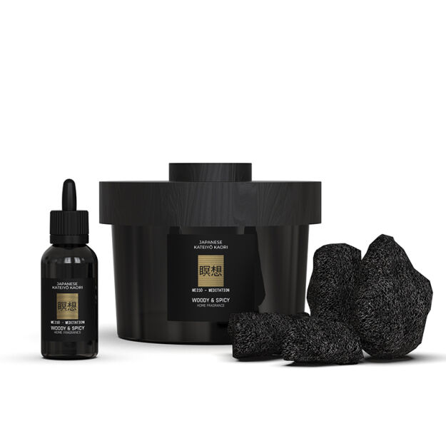 Meditation - Vila Hermanos - zestaw olejek eteryczny 15 ml + kamienie wulkaniczne - seria Apothecary Japanese