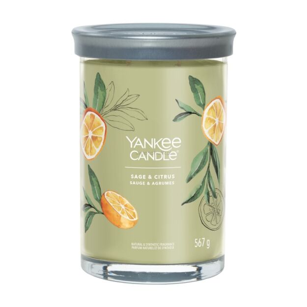 Sage & Citrus - Yankee Candle Signature - świeca tumbler z dwoma knotami 