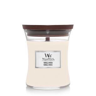 Vanilla Musk - Woodwick - średnia świeca z drewnianym knotem - nowość 2023