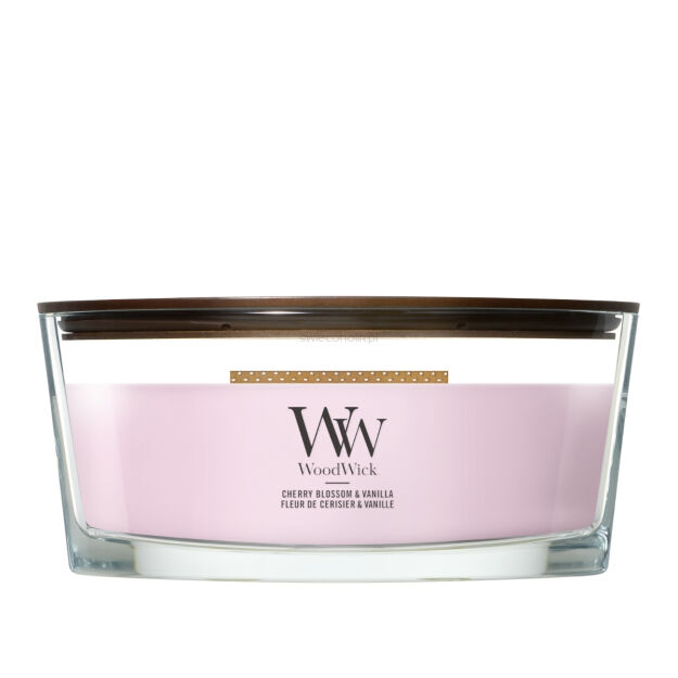 WoodWick Cherry Blossom & Vanilla świeca zapachowa elipsa