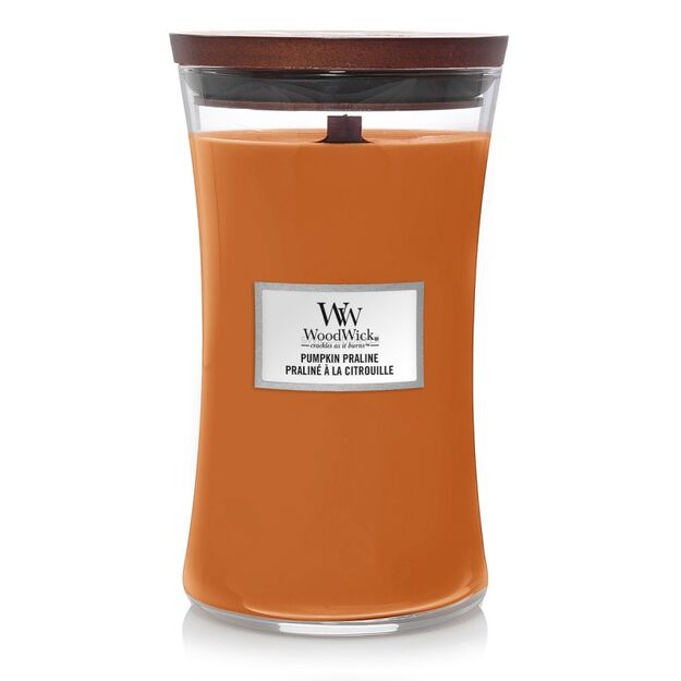 Pumpkin Praline - Woodwick - duża świeca z drewnianym knotem - nowość 2022