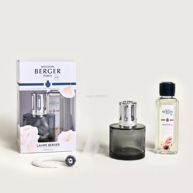 Zestaw prezentowy - Maison Berger - lampa katalityczna Aroma Relax Grey + esencja Aroma Relax 250 ml
