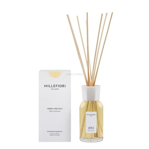 Millefiori Milano Honey & Sea Salt – dyfuzor zapachowy 250 ml z patyczkami