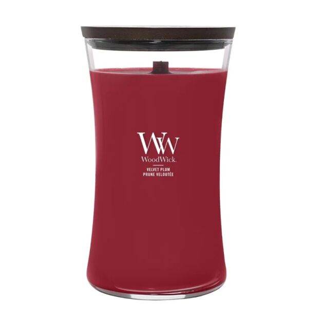 WoodWick Velvet Plum - duża świeca 610 g