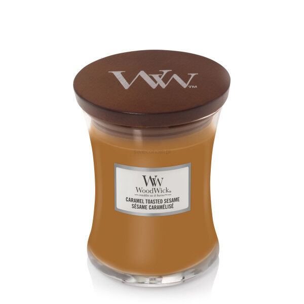 Caramel Toasted Sesame - średnia świeca  WoodWick nowość 2020