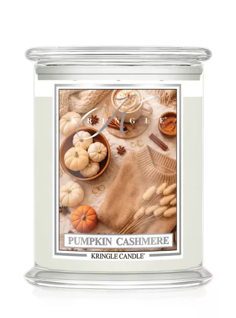 Kringle Candle Pumpkin Cashmere - duża świeca zapachowa 3 knoty 624 g