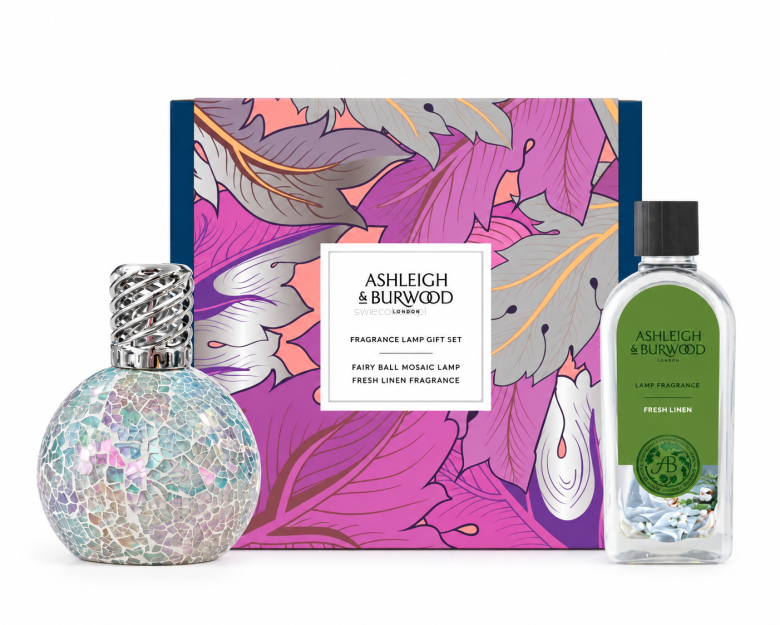 Ashleigh & Burwood Fairy Ball & Fresh Linen - zestaw prezentowy z małą lampą katalityczną