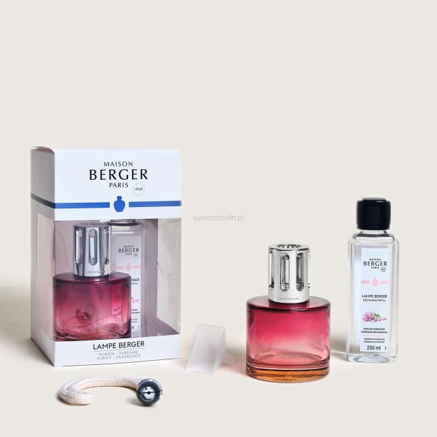 Zestaw prezentowy - Maison Berger - lampa katalityczna Pure Pink-Beige + esencja Underneath the Magnolias 250 ml