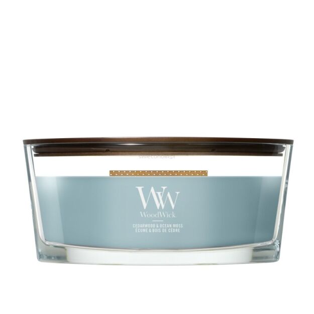 WoodWick Cedarwood & Ocean Moss - świeca zapachowa elipsa 453g