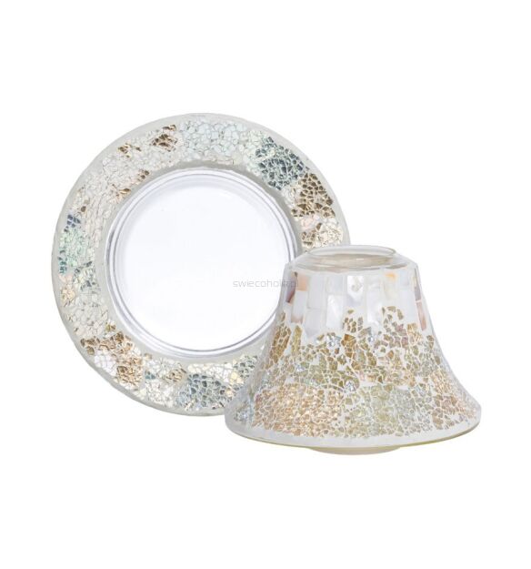 Gold & Pearl Yankee Candle duży klosz i talerz