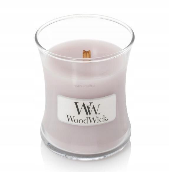 Wild Violet - Woodwick mała świeca zapachowa z drewnianym knotem