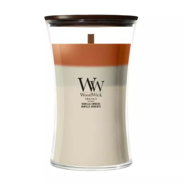 WoodWick Vanilla Embers - duża świeca zapachowa Trilogy 610g