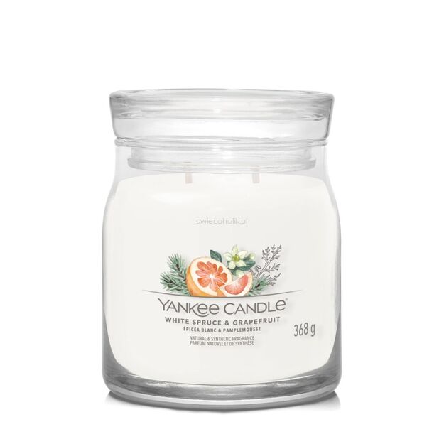 White Spruce & Grapefruit - Yankee Candle Signature - średnia świeca zapachowa