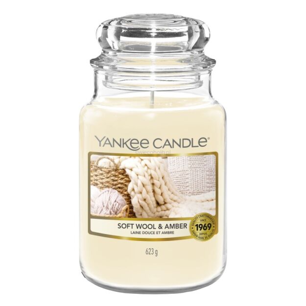 Soft Wool & Amber - Yankee Candle - duża świeca zapachowa - nowość 2022