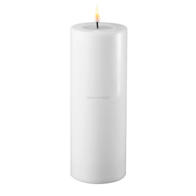 White - Deluxe Home Art - świeca Led parafinowa 7,5 cm x 20 cm