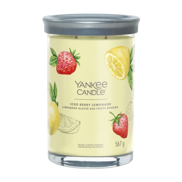 Iced Berry Lemonade - Yankee Candle Signature - świeca tumbler z dwoma knotami 