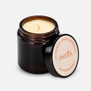 India Cosmetics - antydepresyjna świeca konopna 90g - paczula