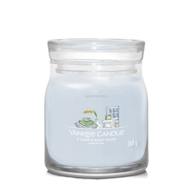 A Calm & Quiet Place - Yankee Candle Signature - średnia świeca zapachowa z dwoma knotami