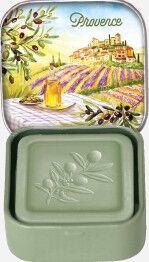 Mydło prowansalskie Oliwka (Olive) w metalowej mydelniczce 25 g - Fleurs d’Olivier | Esprit Provence