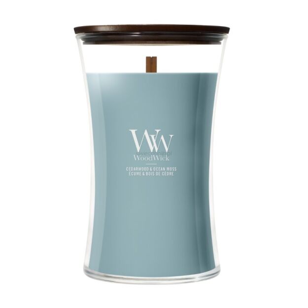 WoodWick Cedarwood & Ocean Moss - duża świeca zapachowa 610g