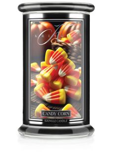 Candy Corn - Kringle Candle - duża świeca z dwoma knotami (624g) - seria Halloween