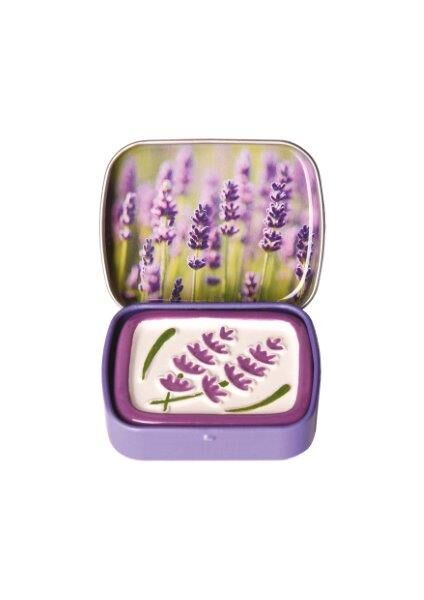 Ceramiczny dyfuzor zapachowy podróżny lawenda kwiaty Prowansja – metalowe pudełko Esprit Provence