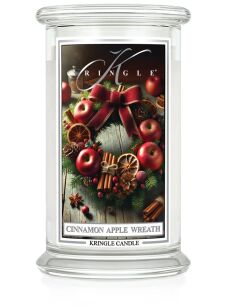 Cinnamon Apple Wreath - Kringle Candle - duża świeca z dwoma knotami (624g)