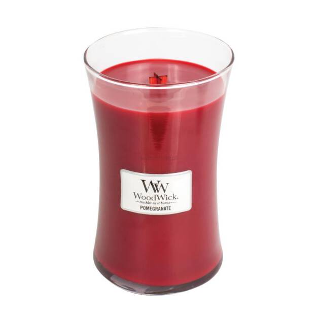 Pomegranate - WoodWick duża świeca zapachowa z drewnianym knotem