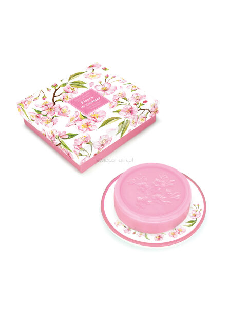 Zestaw prezentowy Kwiat wiśni (Fleurs de Cerisier) - mydło 100 g w mydelniczce | Esprit Provence