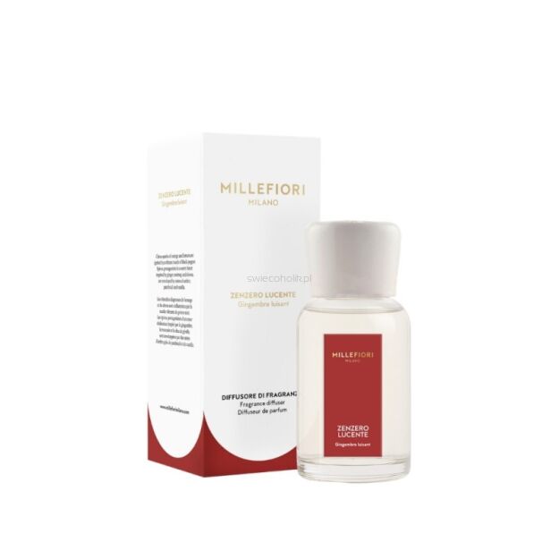 Zenzero Lucente - Millefiori Milano - zestaw prezentowy pałeczki zapachowe 250ml - nowość 2025