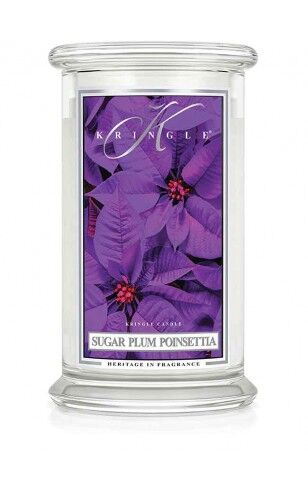 Kringle Candle - Sugar Plum Poinsettia - duża, klasyczna świeca zapachowa z 2 knotami (623)