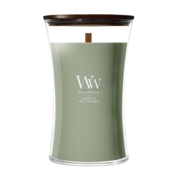 WoodWick Verdant Fig - duża świeca zapachowa z drewnianym knotem 610g