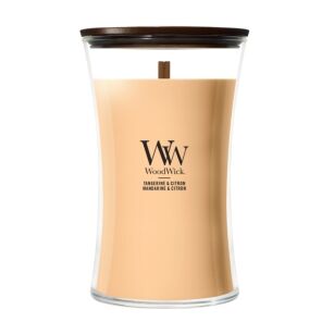 WoodWick Tangerine & Citron - duża świeca zapachowa z drewnianym knotem 610g