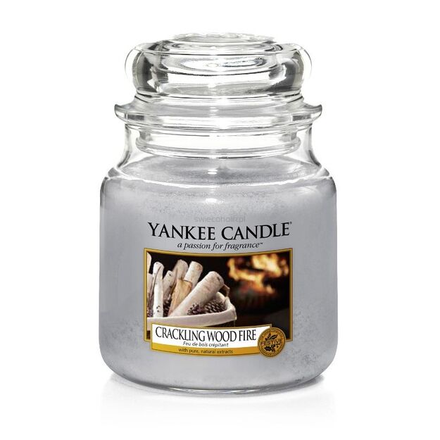 Crackling Wood Fire Yankee Candle - średnia świeca