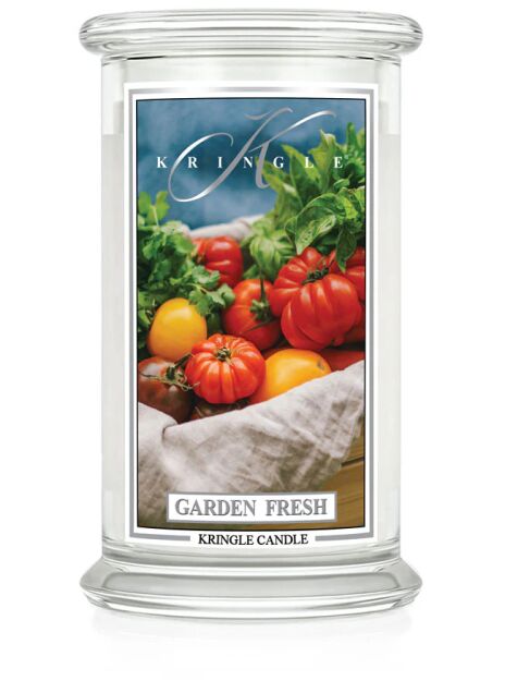 Garden Fresh - Kringle Candle - duża świeca z dwoma knotami (624g)