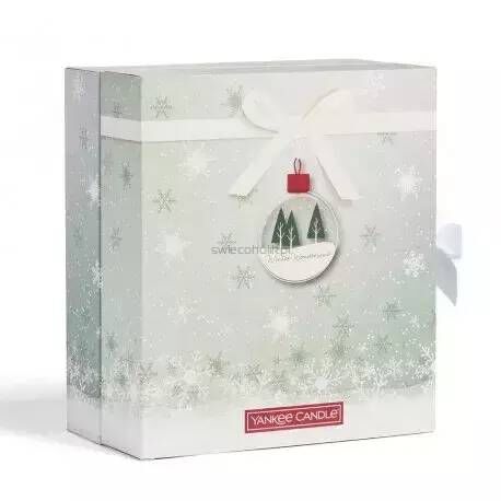 Kalendarz adwentowy Snow Globe Wonderland - Yankee Candle - książka -12 szt. votive + 12 szt. tealight + świecznik